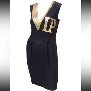 Moschino Couture 1990 Vintage Franco Moschino VIP Sequin Embellished Dress